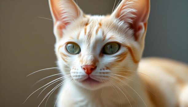 Elegant Burmilla cat with short glossy fur and serene expression in warm light photo