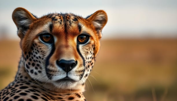 A close up of a cheetah looking at the camera photo
