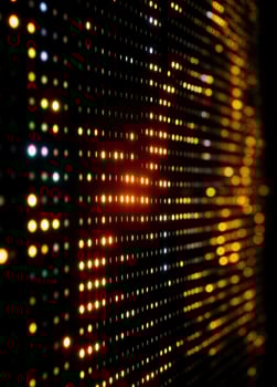 Bokeh light on black background, computer generated abstract background. LED Light Matrix photo