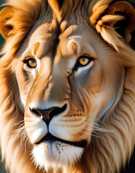 A lion is shown in this digital painting photo