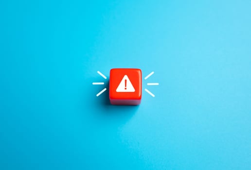Alert and red warning. Cybersecurity, financial crises, medical emergencies, and system failures. Representing risks, hazards, and the necessity for rapid response to avoid negative consequences. photo