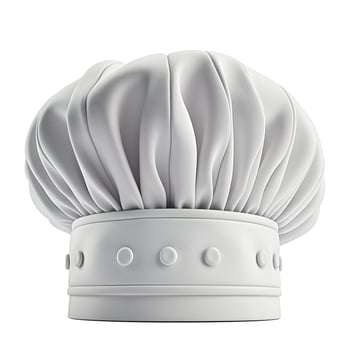 A classic white chef's hat representing culinary expertise and professionalism. photo