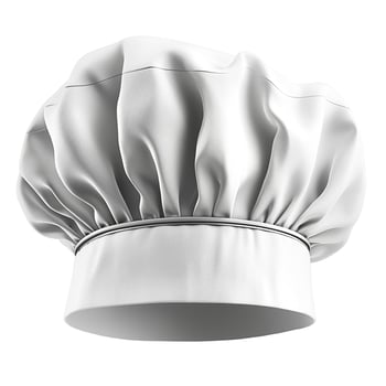 A classic white chef's hat, symbolizing culinary expertise and professional cooking. photo