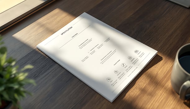 Product Specification Sheet on Wooden Desk photo