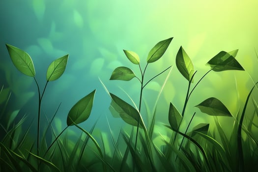 Studio background showcasing stylized foliage with detailed leaves and realistic lighting effects photo