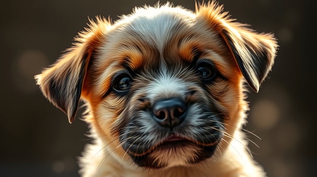 Close-up of a Cute Puppy Face with Expressive Eyes photo