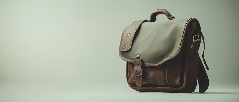 Vintage Leather Satchel Bag Studio Shot photo