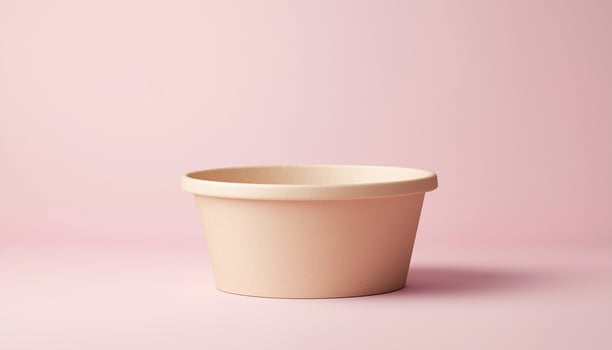 compostable brown paper bowl empty label brand for mockup photo