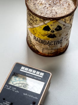 The Radiation measurement with radiation survey meter photo