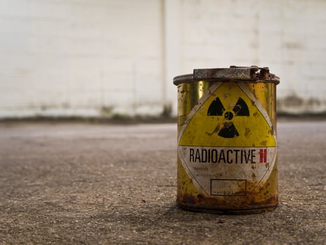 Rusty Radioative material container photo