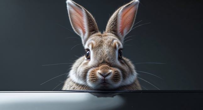 A rabbit is looking at the camera photo