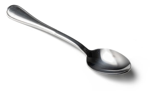 Stainless cutlery spoon isolated on white background photo