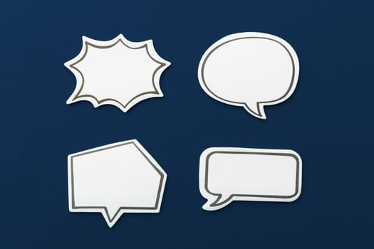 Social Media Chat Concept. Blank empty chat bubble for text photo