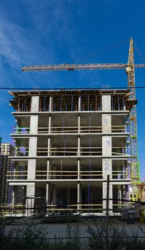 Skeleton of a residential multi-storey apartment building in a new district photo