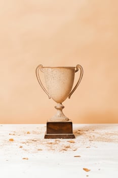 Dusty trophy symbolizes lost chances and lack of extracurricular activities in a students journey photo