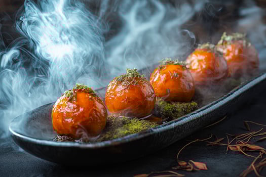 Gulab Jamun with smoke photo