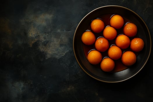 Moody Gulab Jamun with rustic and metallic accents photo