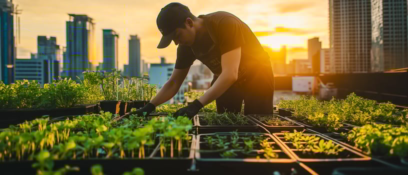 Ideal for urban gardening content or eco-friendly city living initiatives photo