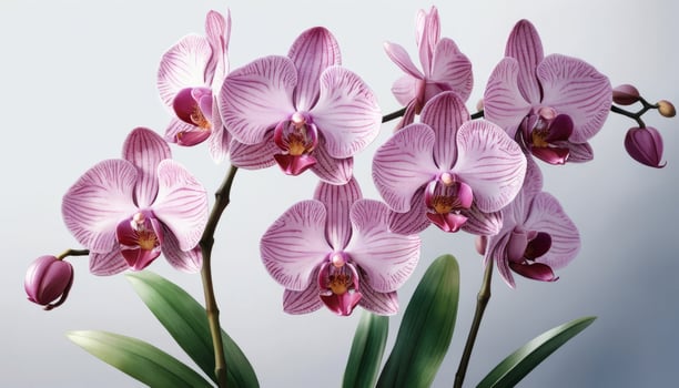 Pink Striped Orchids Arrangement photo