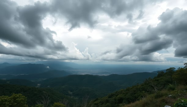 Panoramic View of a City Valley Under an Overcast Sky photo