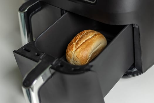 Bread in the air fryer basket photo