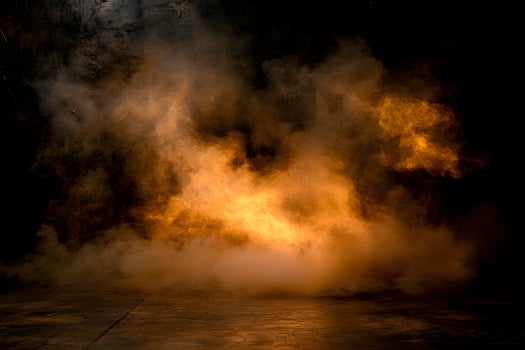 Orange smoke studio floor background photo