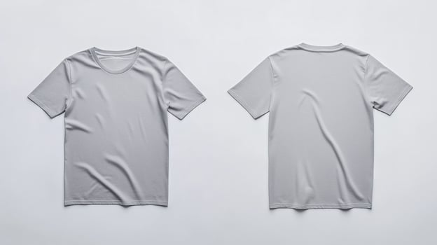 Light Gray T-Shirt Front and Back Perspective photo