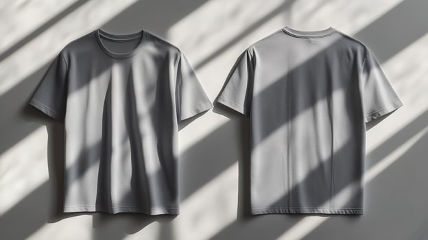 Minimalist Gray Tee Displayed in Flat Lay photo