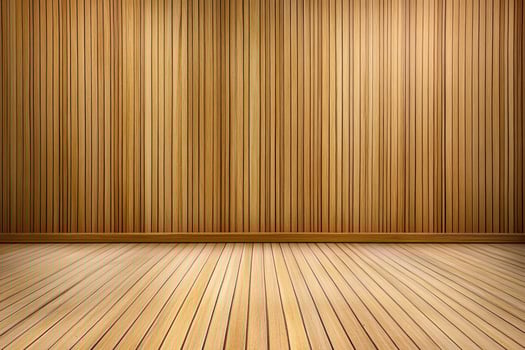 Wood wall, floor interior, empty room, background, design photo