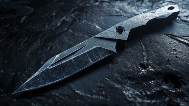 Modern Dark Metal Knife - Industrial Design photo