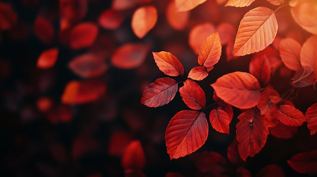 Autumn Leaves. A vibrant display of crimson and orange foliage, capturing the essence of the season. Nature's artistry in full bloom. photo