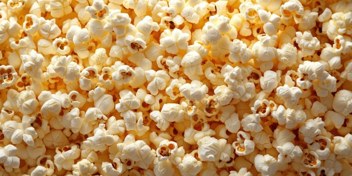 Large bowl of freshly popped popcorn ready for movie night gathering at home with family and friends photo