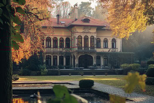 Autumn Mansion, Park, Sunrise, Luxury Estate photo