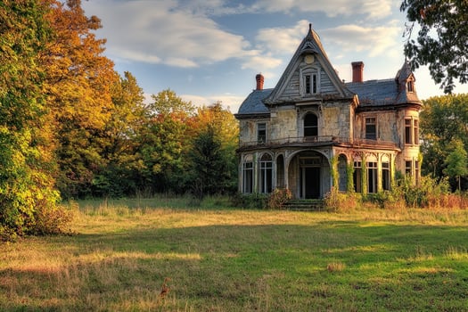 Autumnal Abandoned Victorian House photo