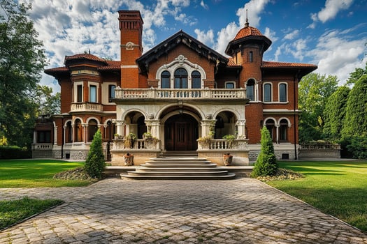Grand Mansion, Sunny Day, Lush Garden, Luxury Estate photo