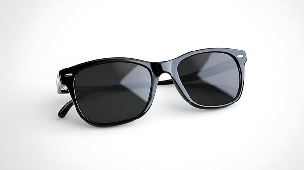 Stylish Black Sunglasses Modern Classic Square Frame UV Protection Eyewear photo