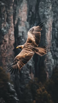 Majestic Eagle Soaring Above the Mountains photo