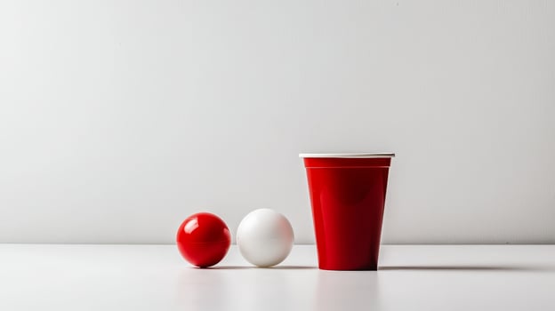 Red Cup and Balls Simple Party Design photo