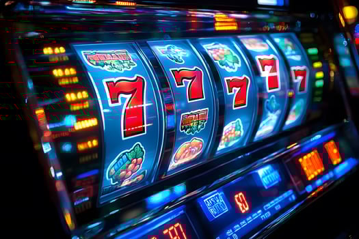 Vibrant Casino Slot Machine with Jackpot Sevens for Gambling Enthusiasts and Casino Promotions photo