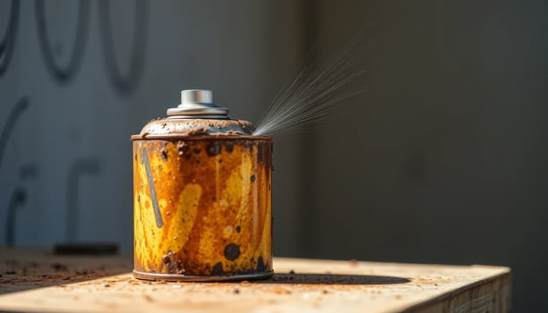 Rusty Spray Paint Can Outdoors photo