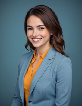 Smiling young professional woman in business attire photo