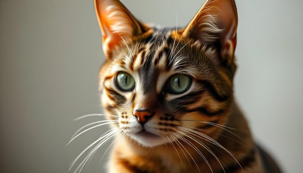 European Shorthair with Short Coat and Calm Demeanor, Softly Lit photo
