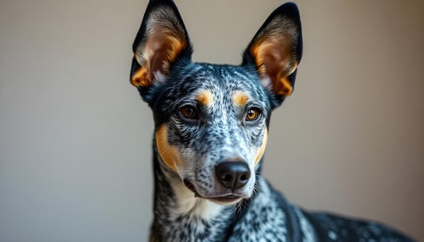 Alert Australian Cattle Dog with Blue Speckled Coat in Natural Light photo