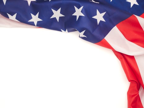 Part of the American flag on a white background photo