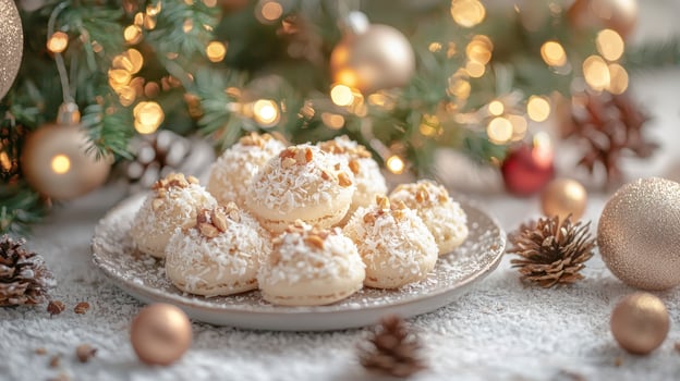Indulge in the festive spirit with these delightful snowball cookies, perfect for Christmas celebrations and winter gatherings Each bite is a burst of sweet, melt-in-your-mouth goodness, making them photo