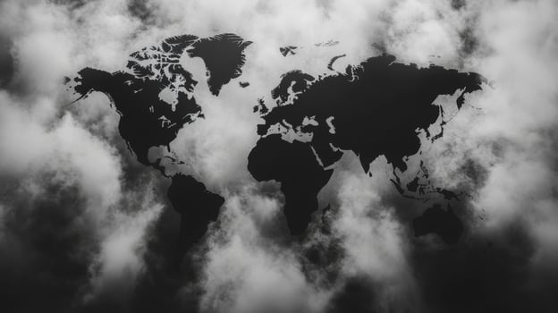 Global Map in Cloudy Mist photo