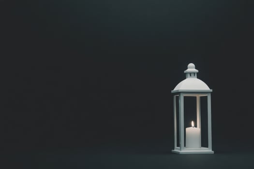 Candle Lantern on Dark Background photo