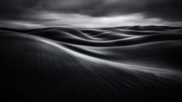 Wavy Sand Dunes Under Cloudy Sky photo