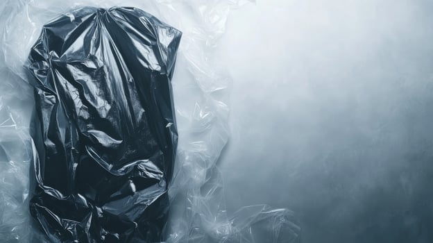 Crumpled Black Bag in Plastic photo