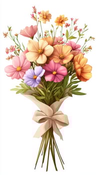 Colorful bouquet of fresh flowers arranged with care for a summer celebration photo